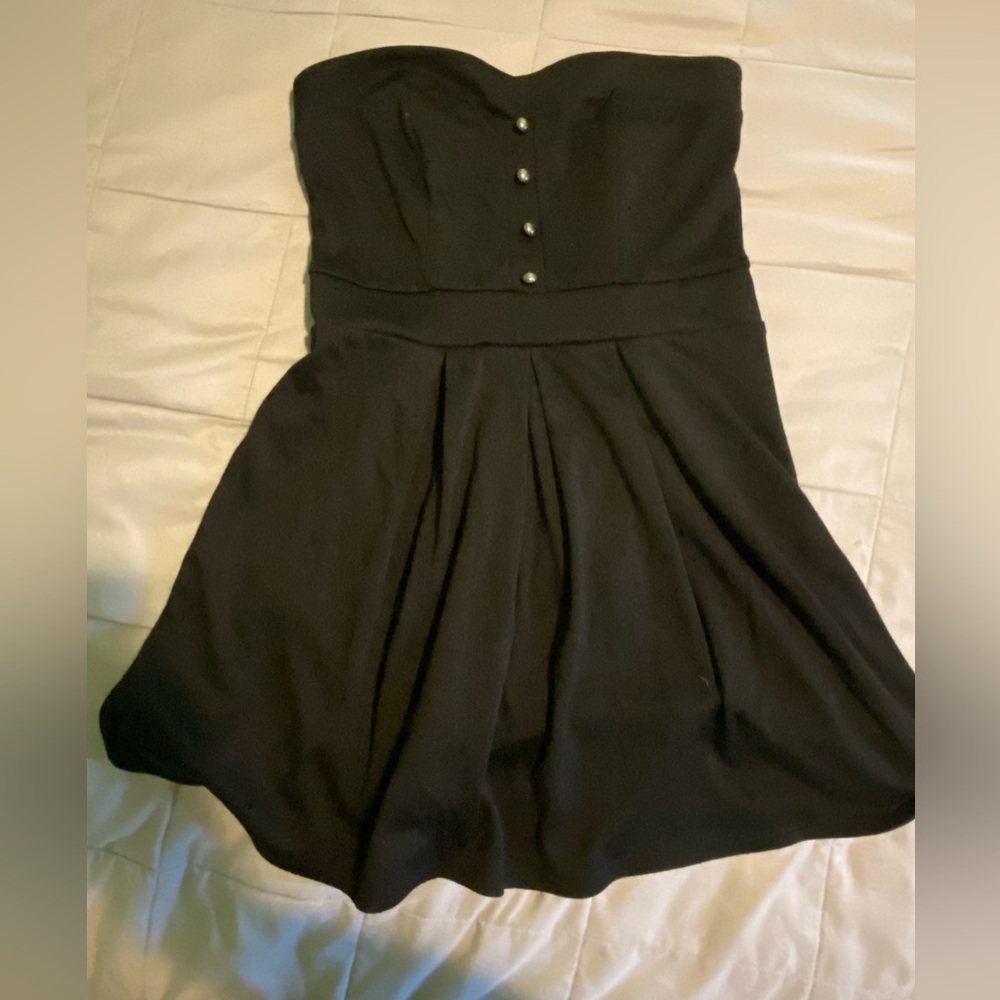 Black Forever 21 Sweetheart Strapless Mini Dress